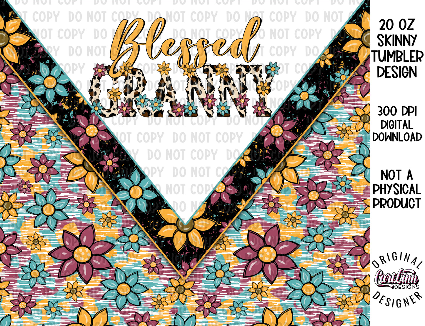 Blessed Granny Tumbler Design, Original Designer, PNG Digital Download