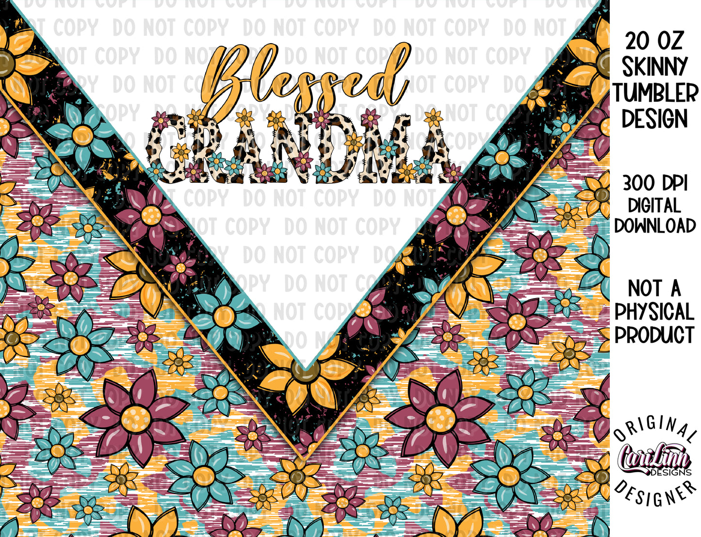 Blessed Grandma Tumbler Design, Original Designer, PNG Digital Download