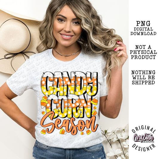 Candy Corn Season, Original Designer, PNG Digital Download for Sublimation, DTF, DTG