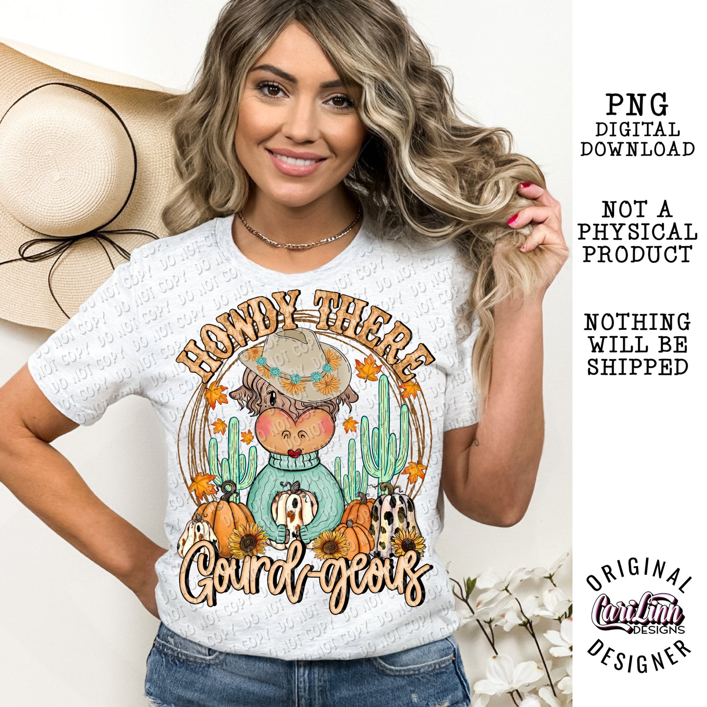 Howdy There Gourd-geous, PNG Digital Download for Sublimation, DTF, DTG