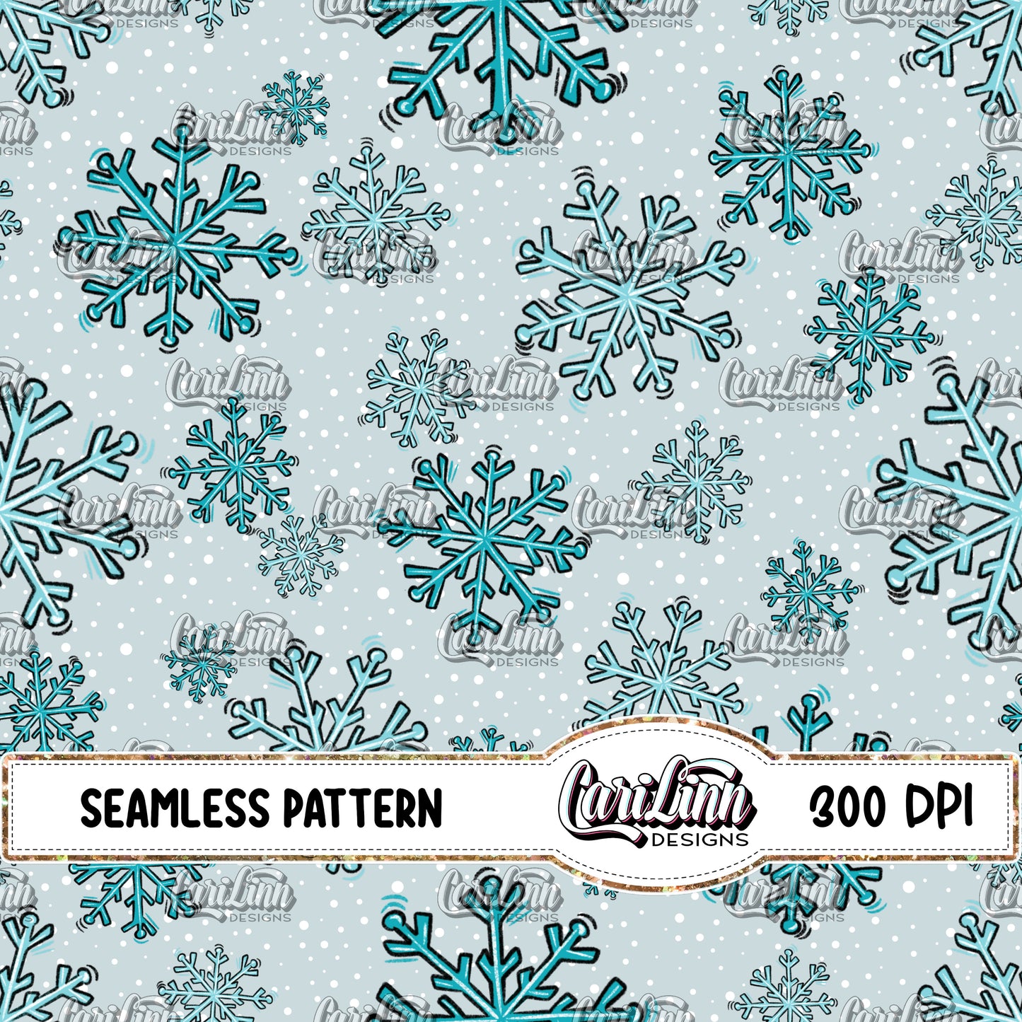 Seamless Pattern Winter Flurries