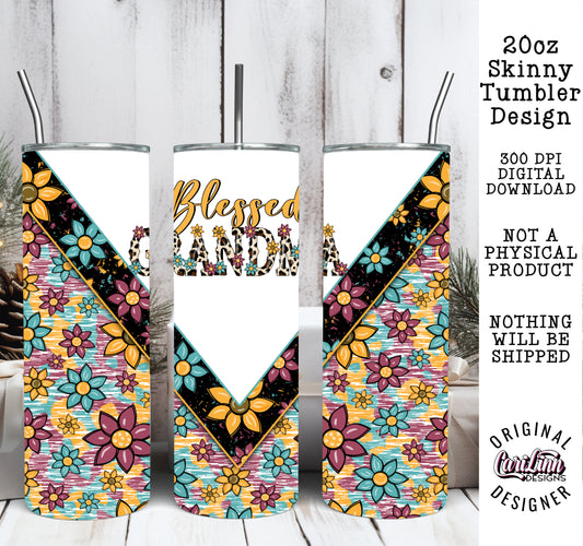 Blessed Grandma Tumbler Design, Original Designer, PNG Digital Download