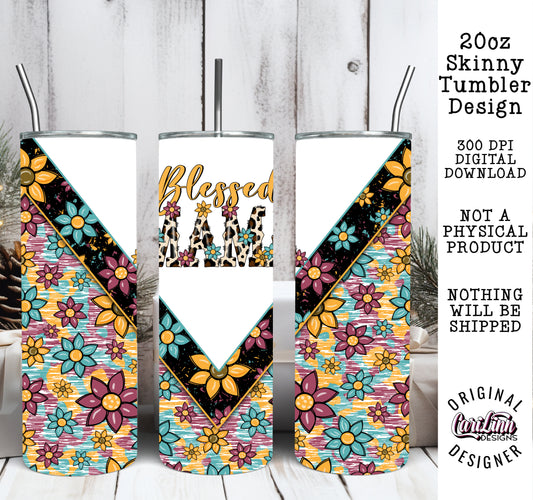 Blessed Mama Tumbler Design, Original Designer, PNG Digital Download