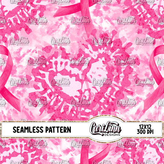 Seamless Pattern Tie Dye Breast Cancer