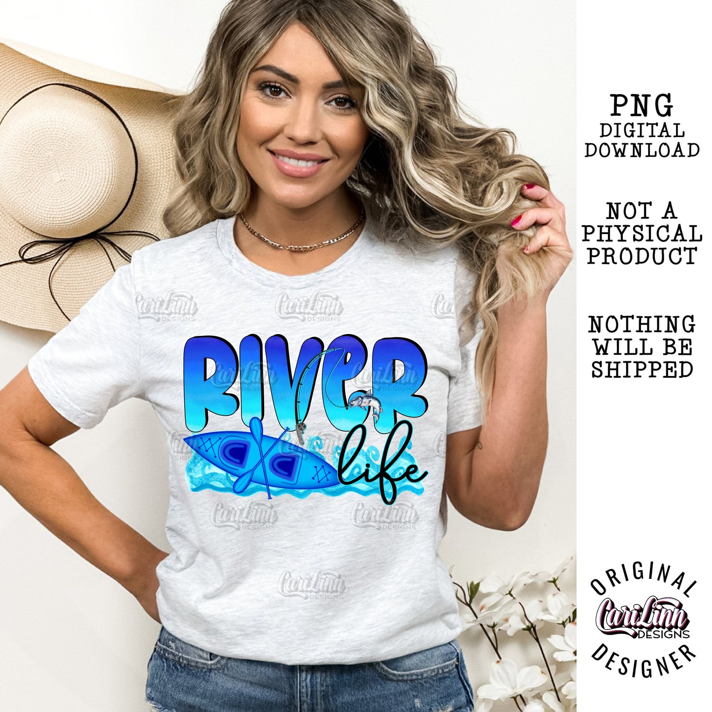 River Life, PNG Digital Download for Sublimation, DTF, DTG