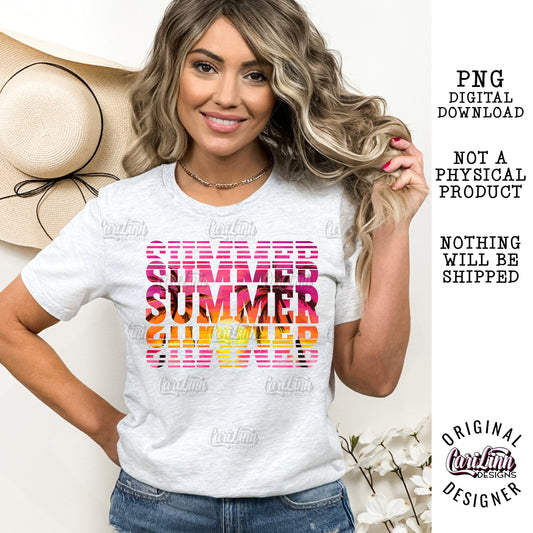 Summer, Sunset, PNG Digital Download for Sublimation, DTF, DTG