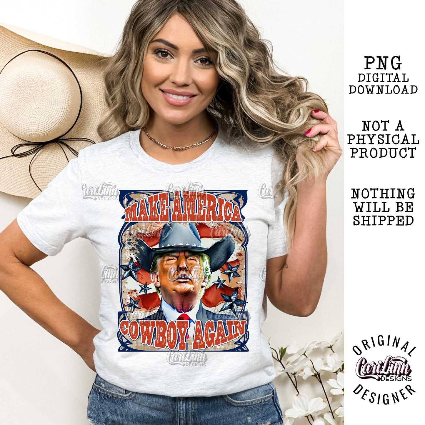 Make America Cowboy Again, PNG Digital Download for Sublimation, DTF, DTG