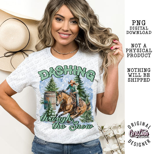 Dashing through the Snow, PNG Digital Download for Sublimation, DTF, DTG