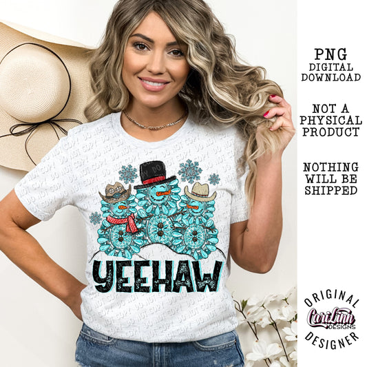 Yeehaw Snowmen, PNG Digital Download for Sublimation, DTF, DTG