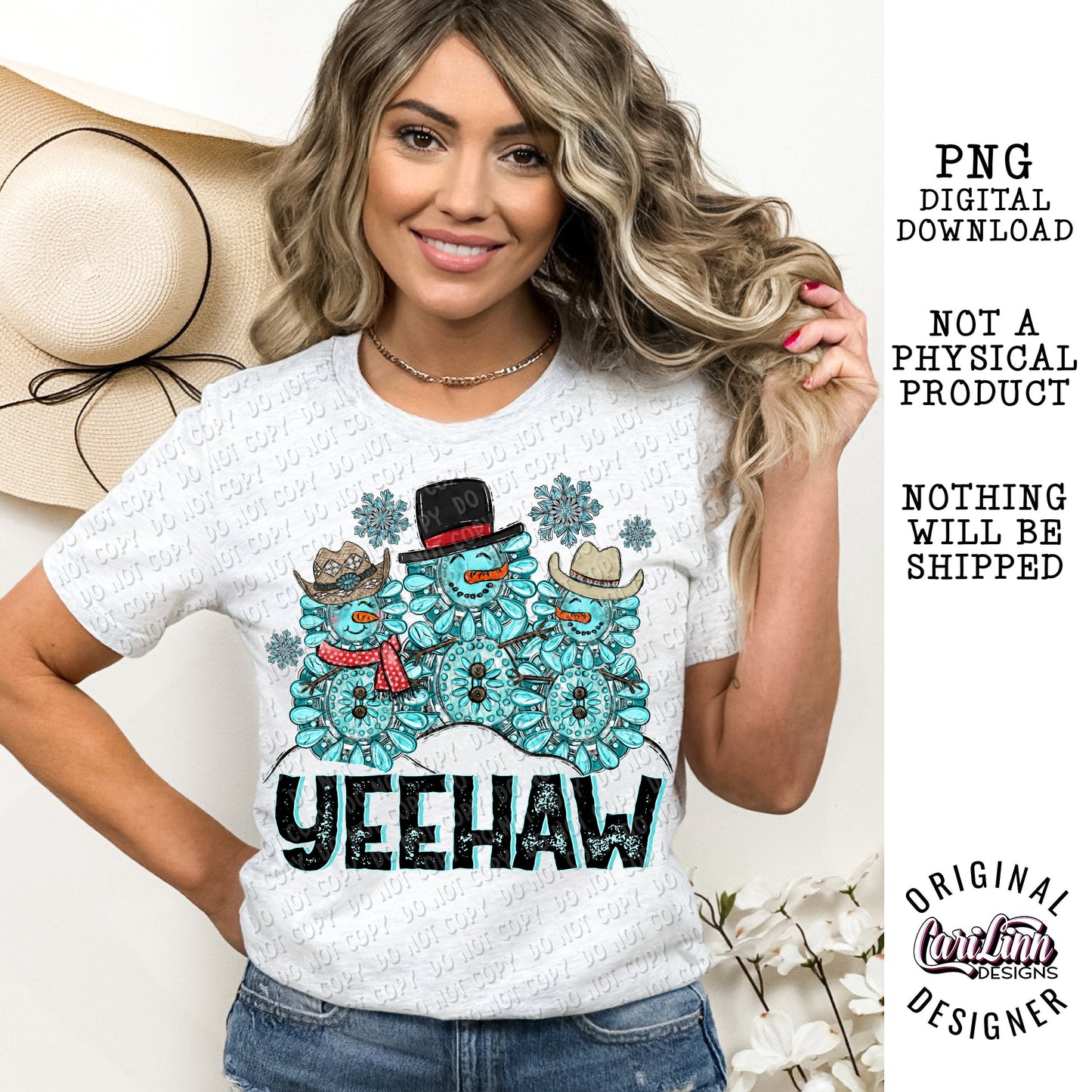 Yeehaw Snowmen, PNG Digital Download for Sublimation, DTF, DTG