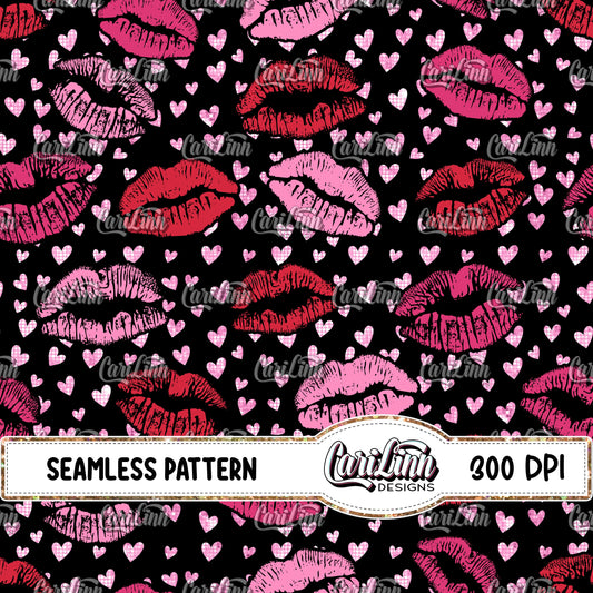 Seamless Pattern Kissy Lips