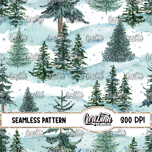 Seamless Pattern Winter Forest