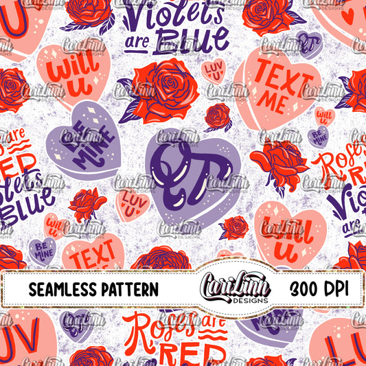 Seamless Pattern Roses are Red - White Background