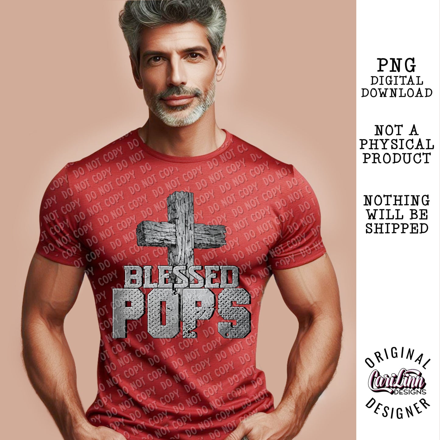 Blessed Pops, Original Designer, PNG Digital Download for Sublimation, DTF, DTG