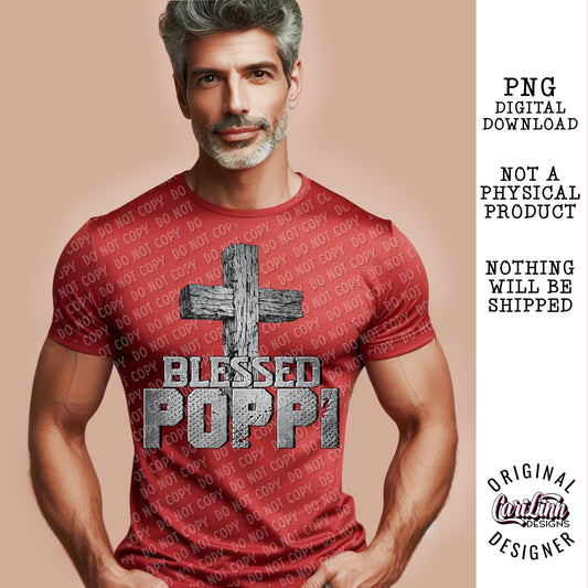 Blessed Poppi, Original Designer, PNG Digital Download for Sublimation, DTF, DTG