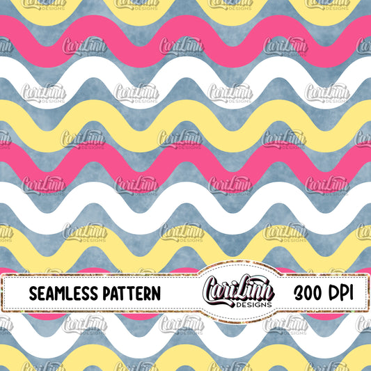 Seamless Pattern Sweet Summer Coordinating Waves