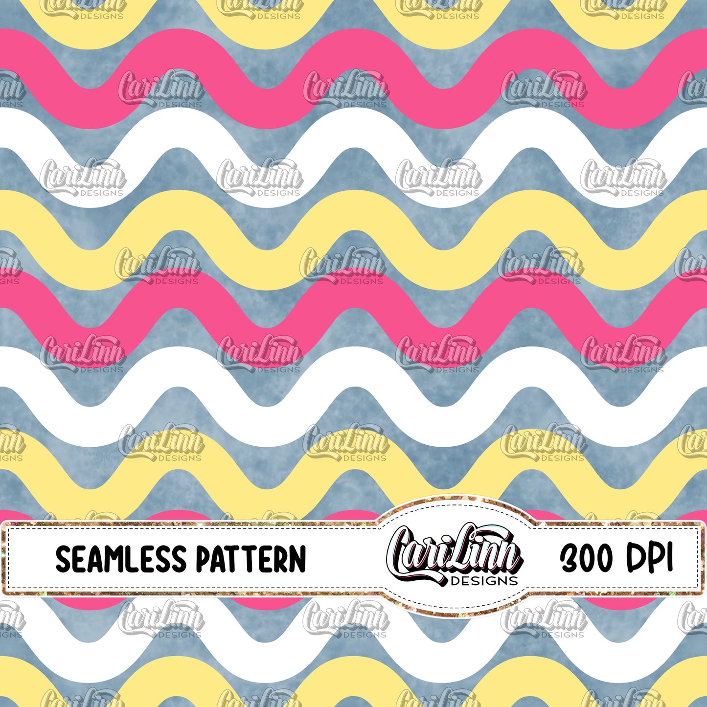 Seamless Pattern Sweet Summer Coordinating Waves