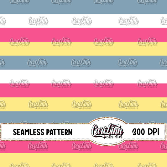 Seamless Pattern Sweet Summer Coordinating Stripes